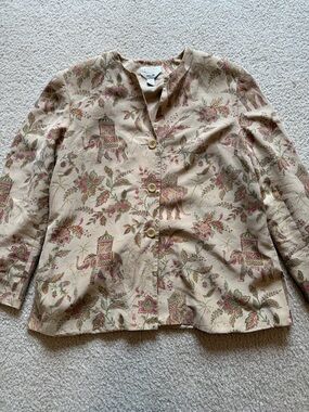 Vintage Talbots silk embroidered jacket